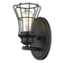 One Light Matte Black Cage Wall Sconce